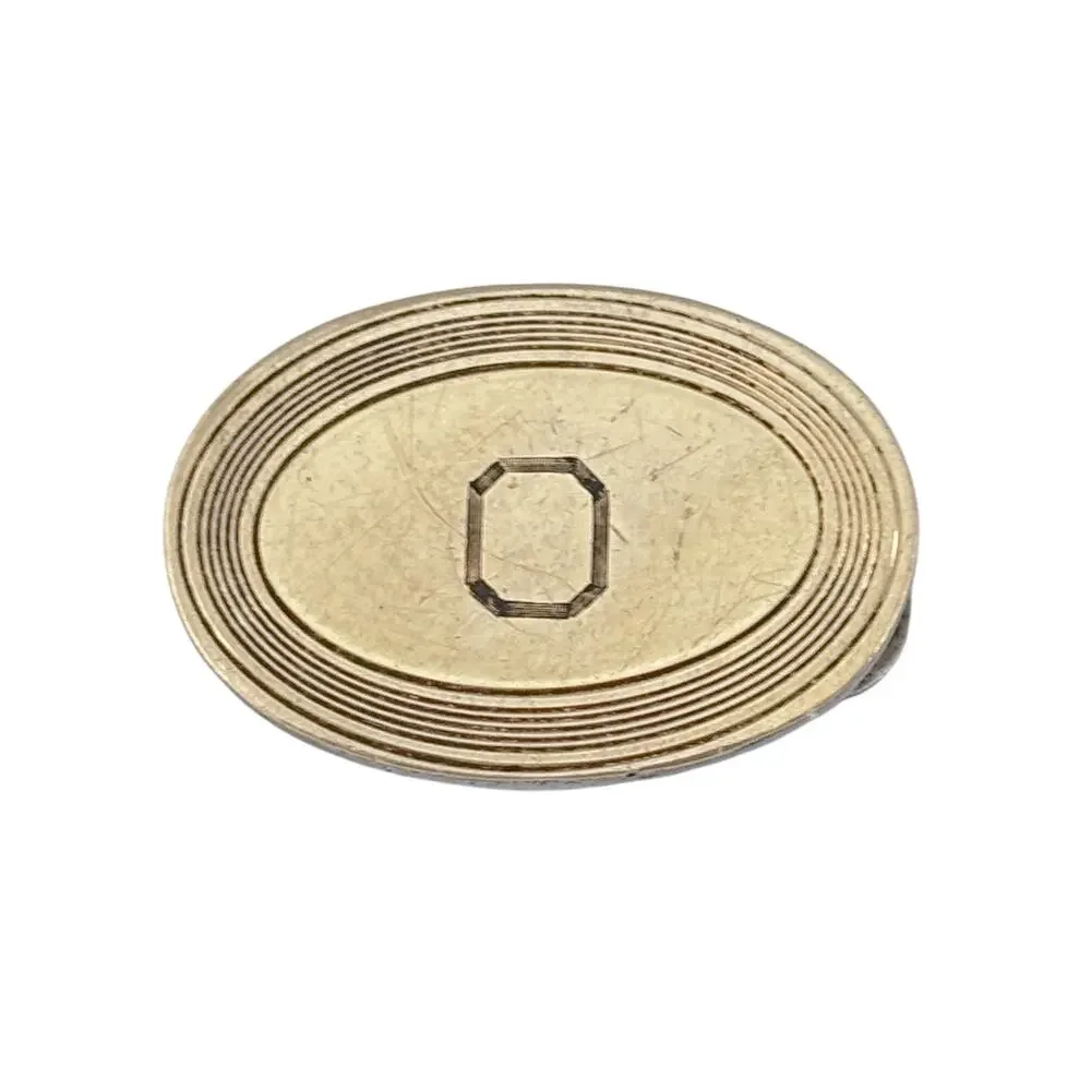 Vintage 14K Gold & Sterling Silver 925 RHB Co Oval Tie Clip